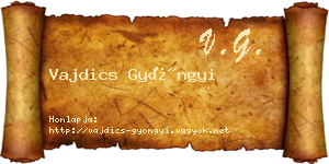 Vajdics Gyöngyi névjegykártya